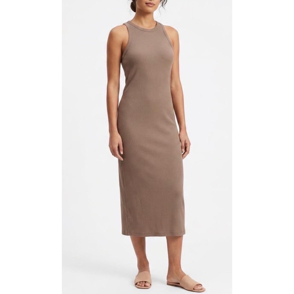 Athleta Seasoft Rib Tank Midi Dress Medium